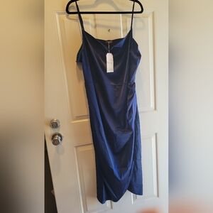 ZOMVA Elegant Navy Blue Slip Dress